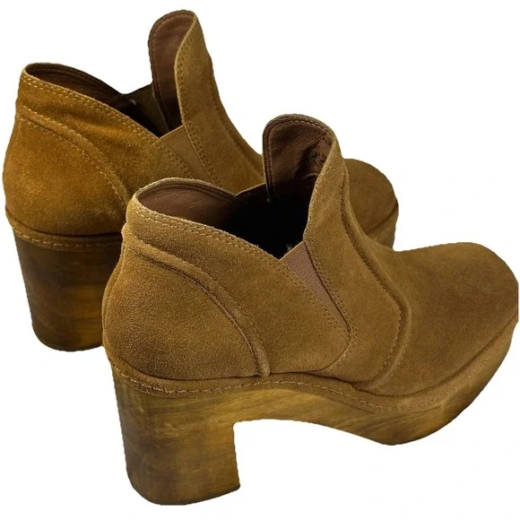 Matisse Platform Suede Boots Wood Soles Size 8 M "Joue" Exc - Picture 7 of 15